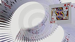 3d poker cards falling