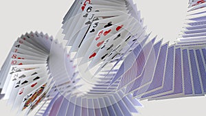 Poker cards falling