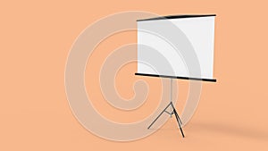 3d rendering of a presentation beamer screen isolated in a studio background
