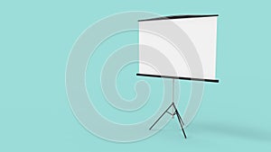 3d rendering of a presentation beamer screen isolated in a studio background