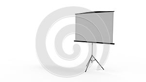 3d rendering of a presentation beamer screen isolated in a studio background