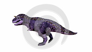 Vivid 3D Illustration of a Purple Tyrannosaurid Dinosaur on Isolated Background photo