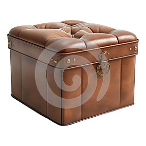 3D Rendering of a Puff Wooden Blench on Transparent Background - Ai Generated