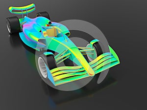 3D rendering - race car finite element analyis photo