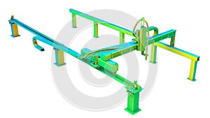 3D rendering - rainbow colored plasma cutting machine