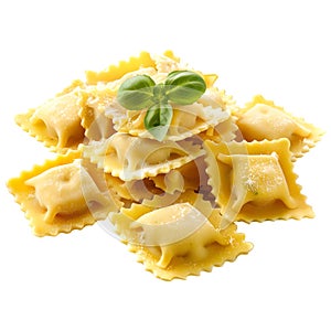3D Rendering of a Ravioli Pasta Transparent Background - Ai Generated