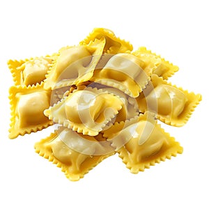 3D Rendering of a Ravioli Pasta Transparent Background - Ai Generated