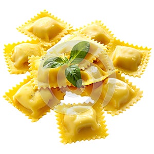 3D Rendering of a Ravioli Pasta Transparent Background - Ai Generated