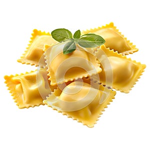 3D Rendering of a Ravioli Pasta Transparent Background - Ai Generated