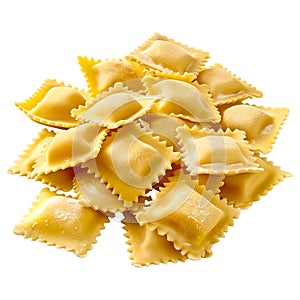 3D Rendering of a Ravioli Pasta Transparent Background - Ai Generated