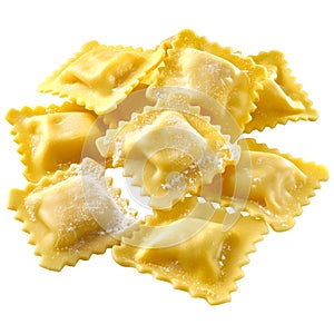 3D Rendering of a Ravioli Pasta Transparent Background - Ai Generated