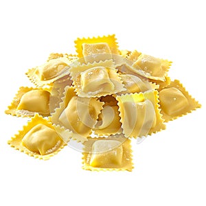 3D Rendering of a Ravioli Pasta Transparent Background - Ai Generated