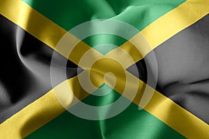 3d realistic waving silk flag of Jamaica