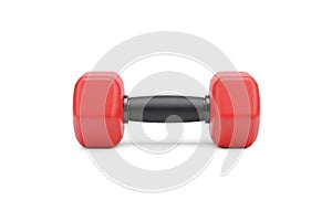 3d Rendering of a Red and Black Dumbbell Isolated on White Background