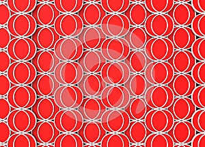 3d rendering. red circular line shape pattern design wall background