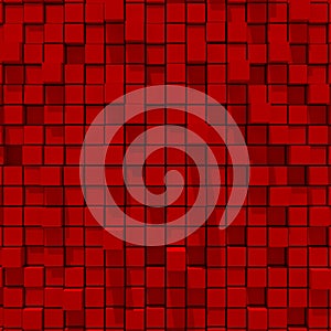 3d rendering of red cubic random level background.