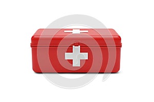 3d Rendering of Red First Aid Box Isolated on White Background