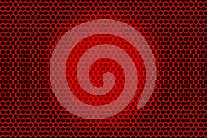 3d rendering. red hexagon pattern mesh wall on red gradient background.
