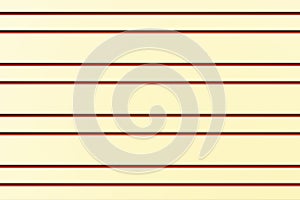 3d rendering, red horizontal line structure on light yellow plastic wall surface, abstract background