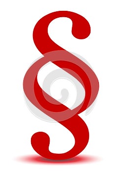 3D rendering of red paragraph symbol isolated on white background