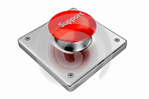 3D rendering. Red web button with support.