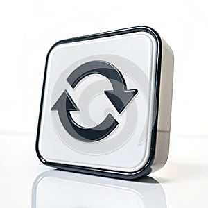 Reload refresh UI icon 3D isolated on white