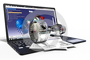 3D rendering representing a computer aided design