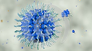 3d rendering of reverse micelles molecules formation