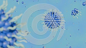 3d rendering of reverse micelles molecules formation