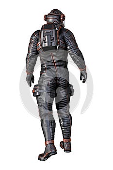 Rear View of Astronaut Isolated