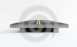 d rendering of road layers made of asphalt, isolated on a white background