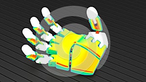 3D rendering - robot hand finite element analysis photo