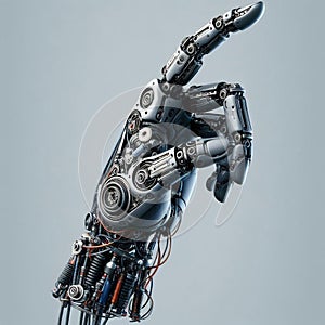 3d rendering robot hand isolated on gray background with clipping path.