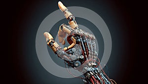 3d rendering robot hand isolated on gray background with clipping path.
