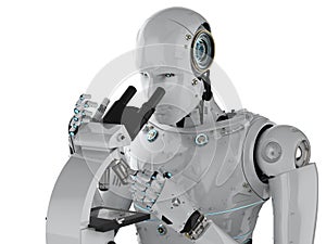 Robot work on microscope