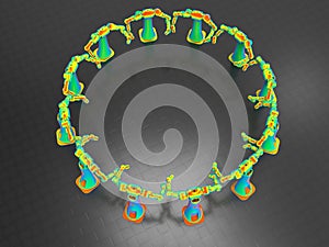 3D rendering - robotic arms circular array