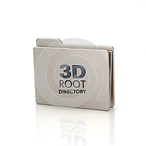 3D Root Directory Isolated on White Background