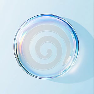 3D rendering of round fluid abstract frame, soap bubble transparent gradient, colorful banner template