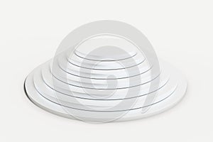 3d rendering, the round platform in the empty room