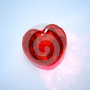 3D Rendering of a Ruby Diamond Heart