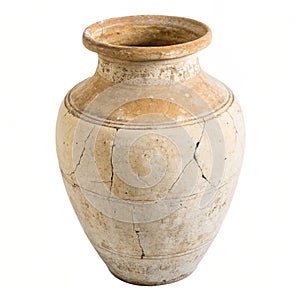 Rustic vase 3D isolated on white background photo