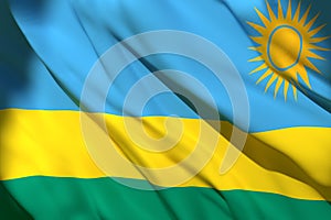 3d rendering of Rwanda flag