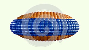 3d rendering of scattered bicelles as disc-shaped lipid assembly photo