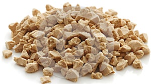 3D rendering of scattered sand granules isolated on white background