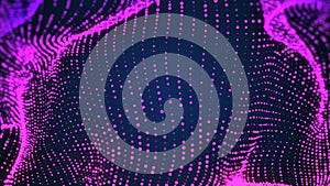 3d rendering, science fiction, glowing particles. Particles form line and surface grid, microcosm or space