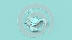 3d rendering of a scorpion isolated in a studio colored background