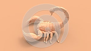 3d rendering of a scorpion isolated in a studio colored background