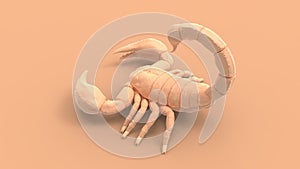 3d rendering of a scorpion isolated in a studio colored background