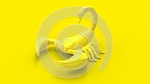 3d rendering of a scorpion isolated in a studio colored background