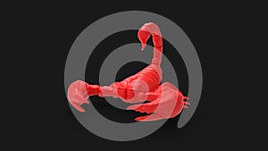 3d rendering of a scorpion isolated in a studio colored background